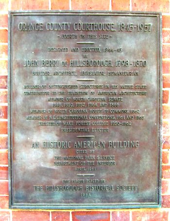 Orange County Courthouse Plaque